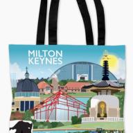 Milton Keynes Tote Bag Edge To Edge By Artist Tabitha Mary Seller 368