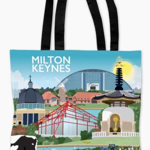 Milton Keynes Tote Bag Edge To Edge By Artist Tabitha Mary Seller 368