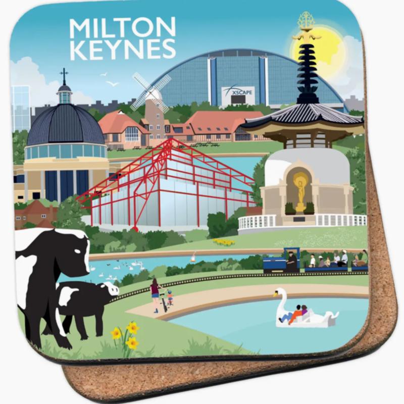 Milton Keynes Cork Coaster By Artist Tabitha Mary Seller 368