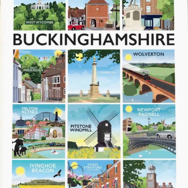 Buckinghamshire Mounted Art Print 40x50cm By Artist Tabitha Mary Seller 368