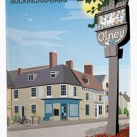 Olney Buckinghamshire Metal Sign By Artist Tabitha Mary Seller 368