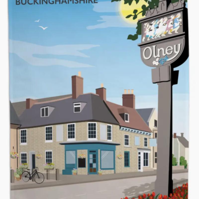 Olney Buckinghamshire Metal Sign By Artist Tabitha Mary Seller 368