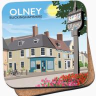 Olney Buckinghamshire Cork Coaster By Artist Tabitha Mary Seller 368