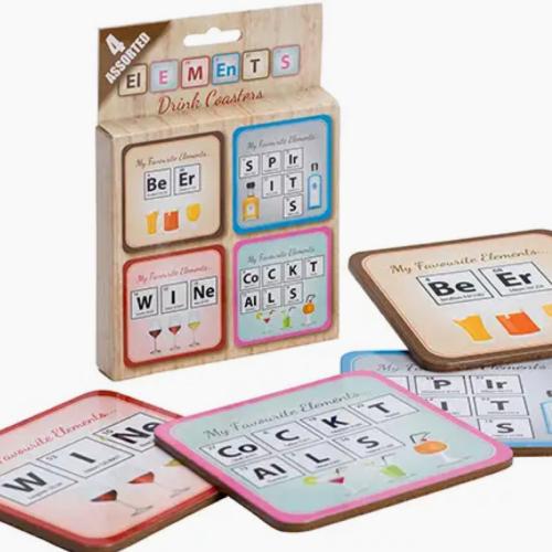 The Elements - Drinks Coasters Set Of 4 A Novelty Diabolical Gift