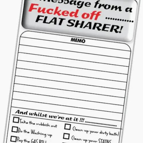 Memo Pad From A F*cked Off Flat Sharer A Novelty Diabolical Gift