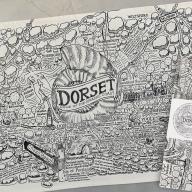 Dorset T Towel Home Of The Jurassic Coast By Renowned Artist & Brand James Illustrates