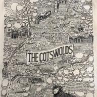 The Cotswolds Heavy Cotton T Towel Hand Drawn Map By James Illustrates