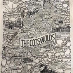 The Cotswolds Heavy Cotton T Towel Hand Drawn Map By James Illustrates