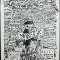 Framed Norfolk Poster / Print With Hand Drawn Map By James Illustrates