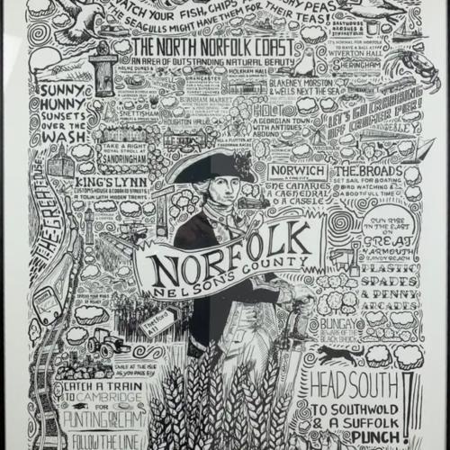 Framed Norfolk Poster / Print With Hand Drawn Map By James Illustrates