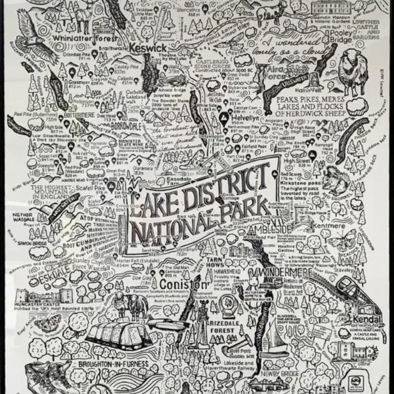 The Lake District Poster / Print With Hand Drawn Map By James Illustrates