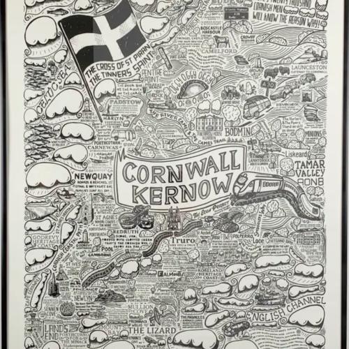 Cornwall Kernow Poster / Print With Hand Drawn Map By James Illustrates