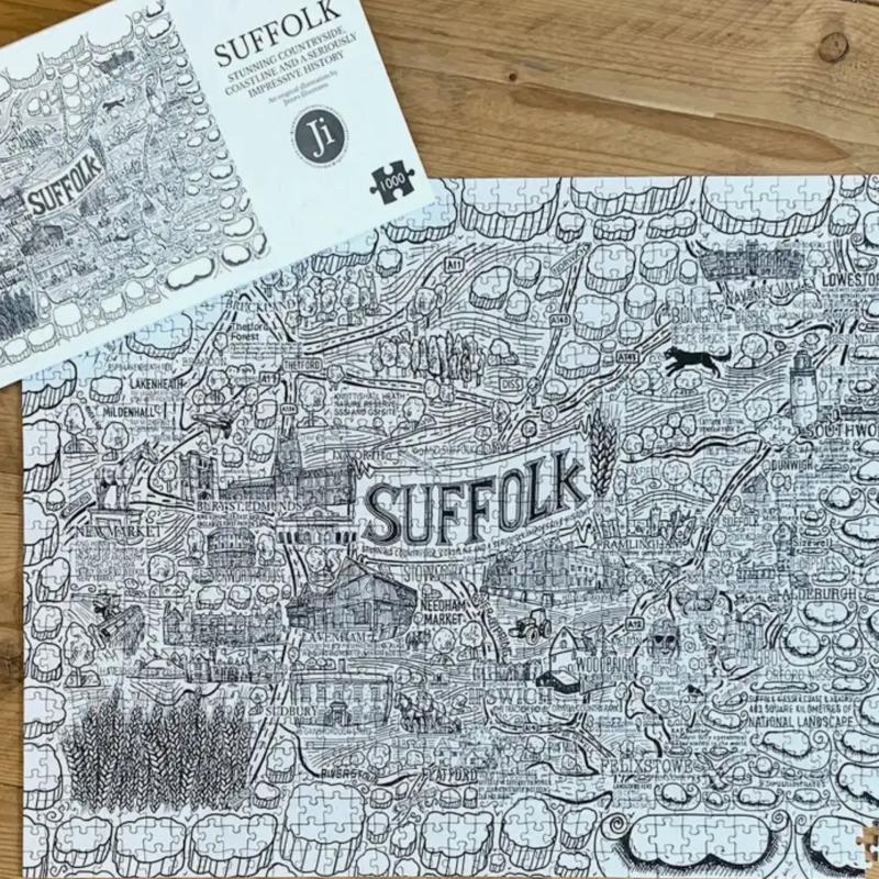 Suffolk Jigsaw Puzzle 1000 Pieces With Hand Drawn Map By James Illustrates