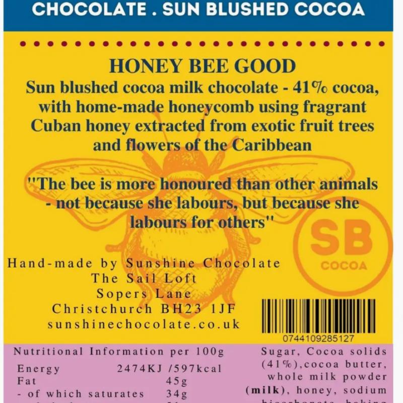 Honey Bee Good Honeycombe Milk Chocolate Made By Sunshine Chocolate