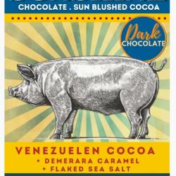 The Salty Pig Dark Caramel Salted Flakes Choc Bar Made By Sunshine Chocolate