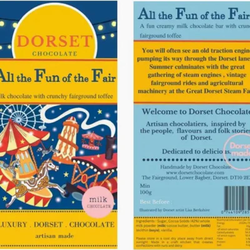 All Fun of the Fair-Creamy Milk Chocolate Bar Made By Dorset Chocolate