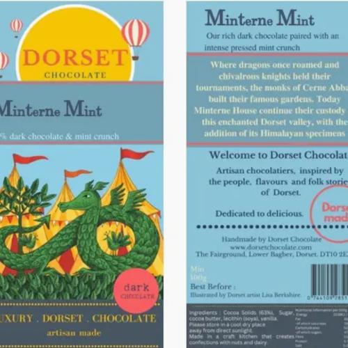 Minterne Mint Dark Chocolate with Intense Mint Crunch Choc Bar Made By Dorset Chocolate