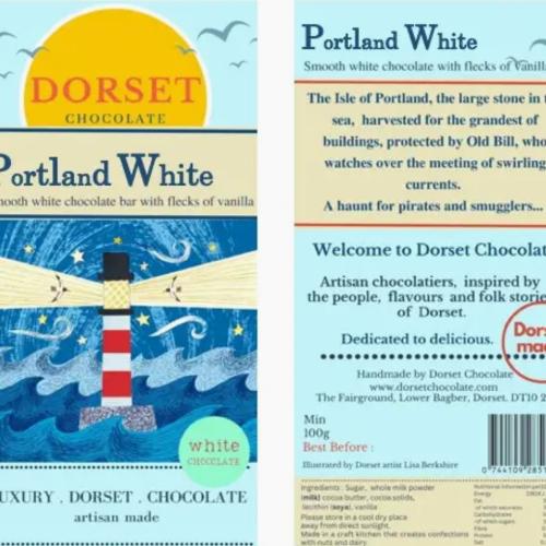Portland White Creamy Chocolate with Flecks of Vanilla Choc Bar Made By Dorset Chocolate