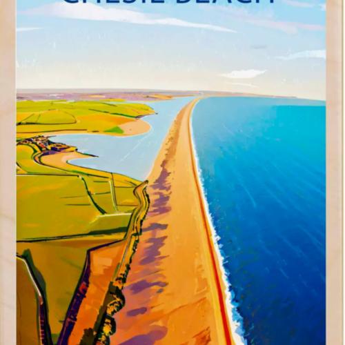 Chesil Beach Dorset Postcard From The Wooden Postcard Company