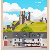 Corfe Castle Dorset Postcard From The Wooden Postcard Company