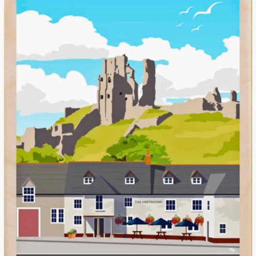 Corfe Castle Dorset Postcard From The Wooden Postcard Company