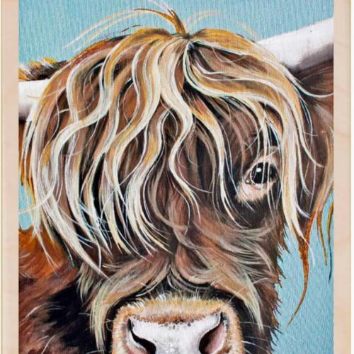 Brown Highland Cow Postcard From The Wooden Postcard Company