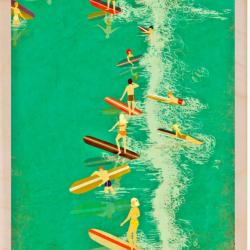 Green Surf Postcard From The Wooden Postcard Company