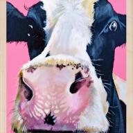 Pink Cow Postcard From The Wooden Postcard Company