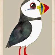 Puffin Postcard From The Wooden Postcard Company