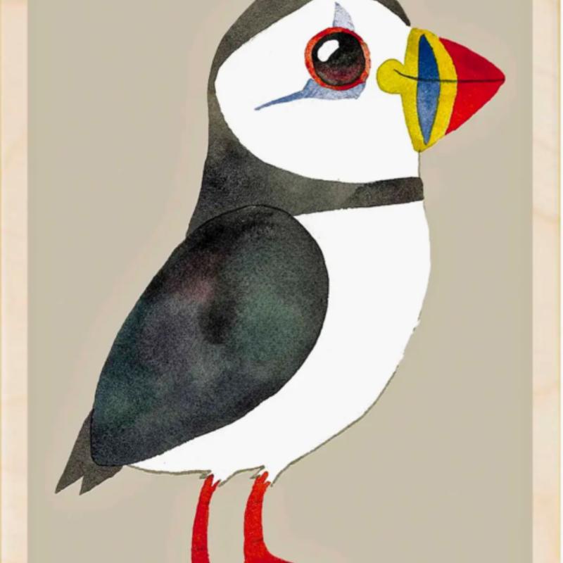 Puffin Postcard From The Wooden Postcard Company