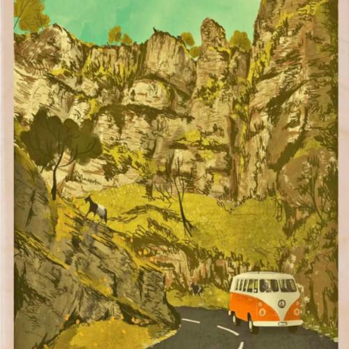 Cheddar Gorge Postcard From The Wooden Postcard Company