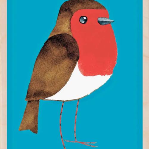 Red Robin Postcard From The Wooden Postcard Company