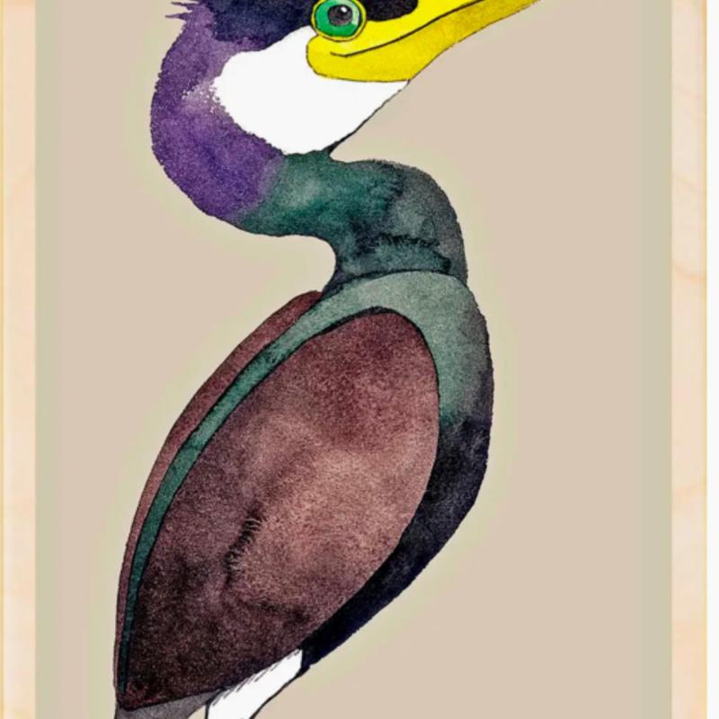 Cormorant Postcard From The Wooden Postcard Company