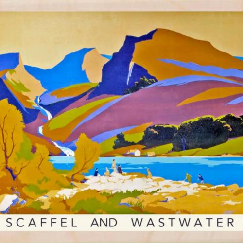 Scaffold and Wastwater The Lake District Postcard From The Wooden Postcard Company