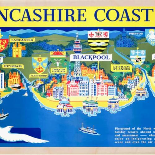Lancashire Coast Postcard From The Wooden Postcard Company