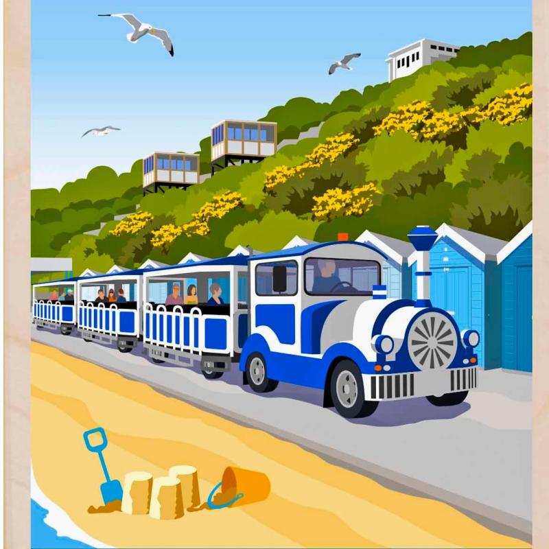 Bournemouth Blue Train Dorset Postcard From The Wooden Postcard Company