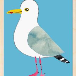 Herring Gull Postcard From The Wooden Postcard Company