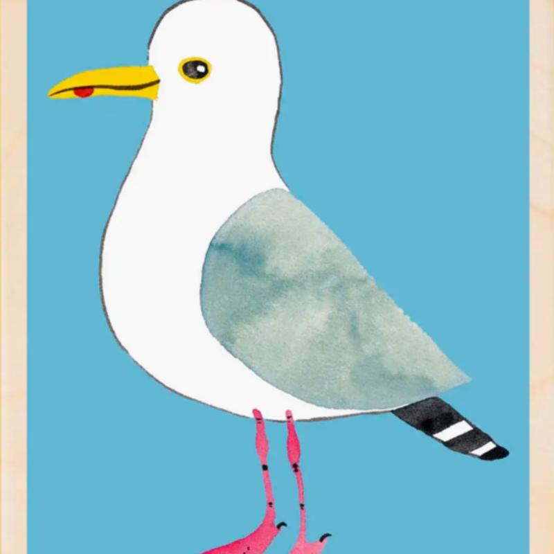 Herring Gull Postcard From The Wooden Postcard Company