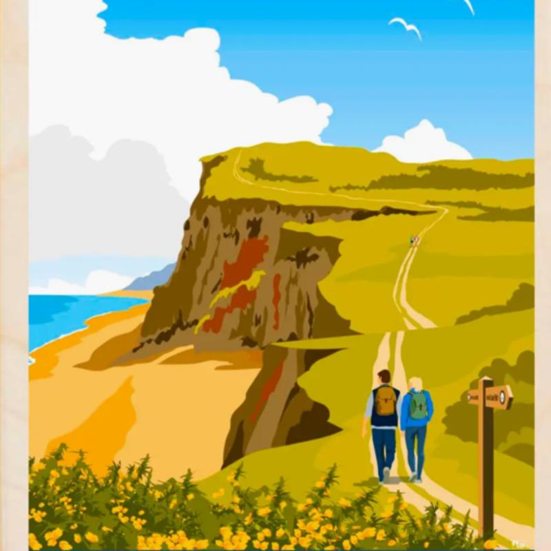 North Norfolk Coast Path Postcard From The Wooden Postcard Company