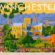 Winchester Hampshire View From St Giles Hill Postcard From The Wooden Postcard Company