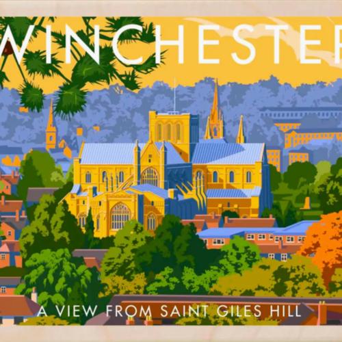 Winchester Hampshire View From St Giles Hill Postcard From The Wooden Postcard Company