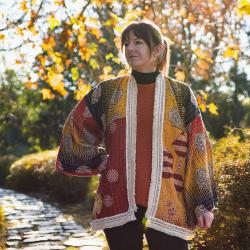 Random Colour And Design Kantha Fringed Jacket - Every One Is Different