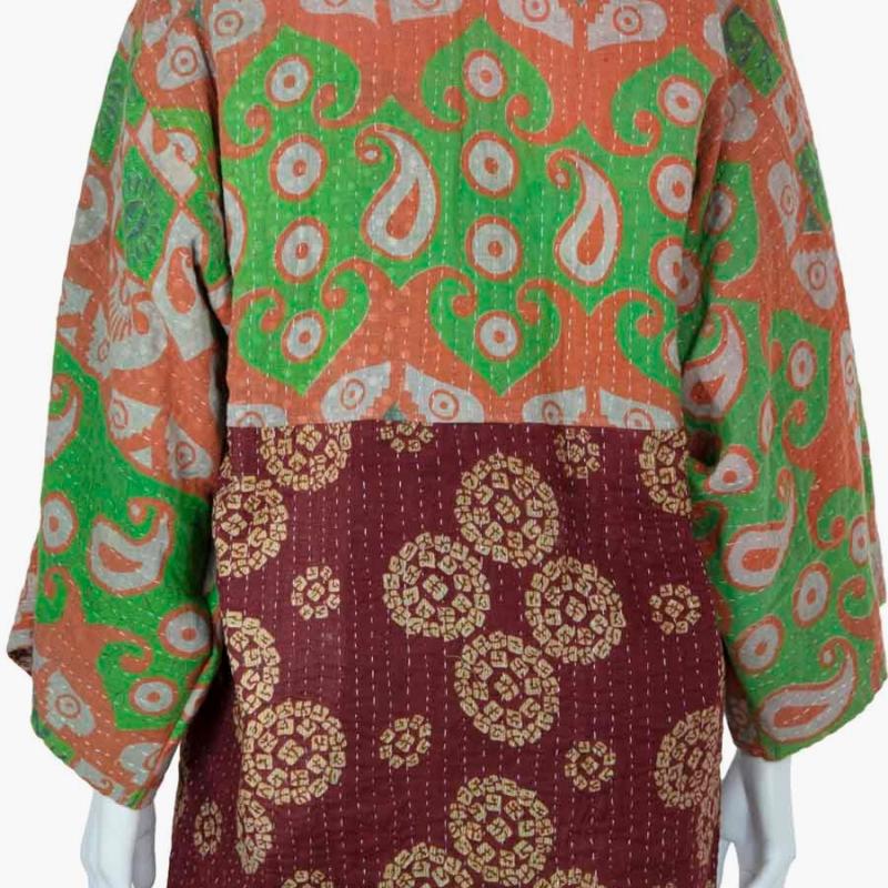 Random Colour And Design Kantha Fringed Jacket - Every One Is Different