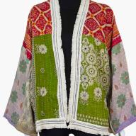 Random Colour And Design Kantha Fringed Jacket - Every One Is Different