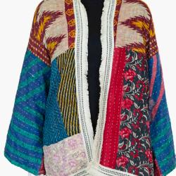 Random Colour And Design Kantha Fringed Jacket - Every One Is Different