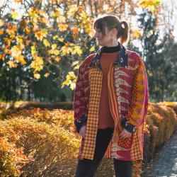 Random Colour And Design Kantha Reversible Jacket - Every One Is Different