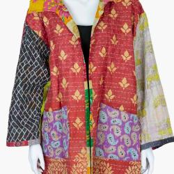 Random Colour And Design Kantha Reversible Jacket - Every One Is Different