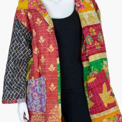 Random Colour And Design Kantha Reversible Jacket - Every One Is Different