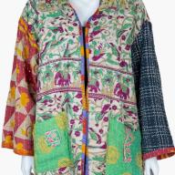 Random Colour And Design Kantha Reversible Jacket - Every One Is Different