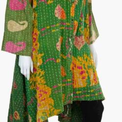 Random Colour And Design Kantha Button Jacket - Every One Is Different